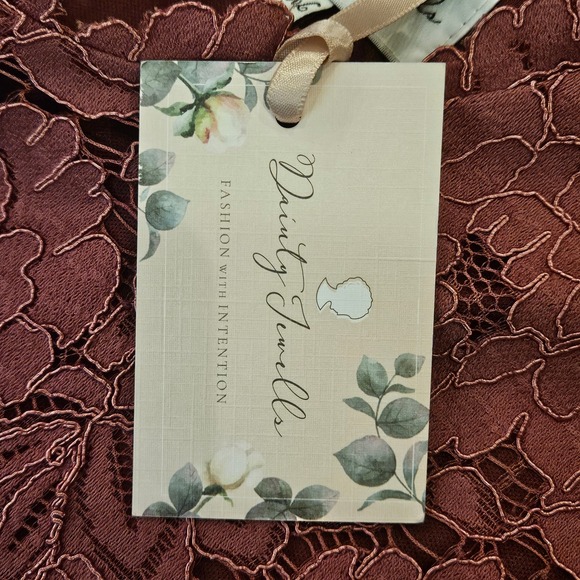 Dainty Jewells Mauve Floral Lace Modest A-Line Dress Size 3XL Long Sleeve NWT - Picture 8 of 11